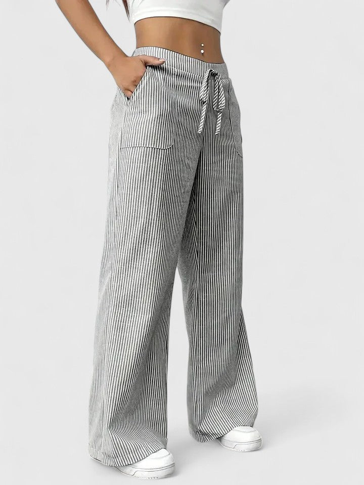 Dominique | Comfortable wide pants with elegant details