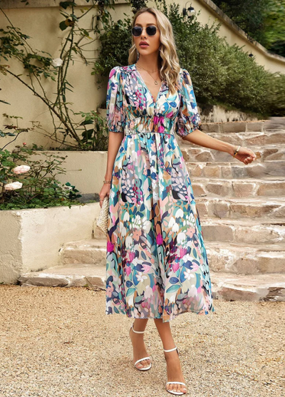 Merlin™ | Flattering Floral Midi Dress