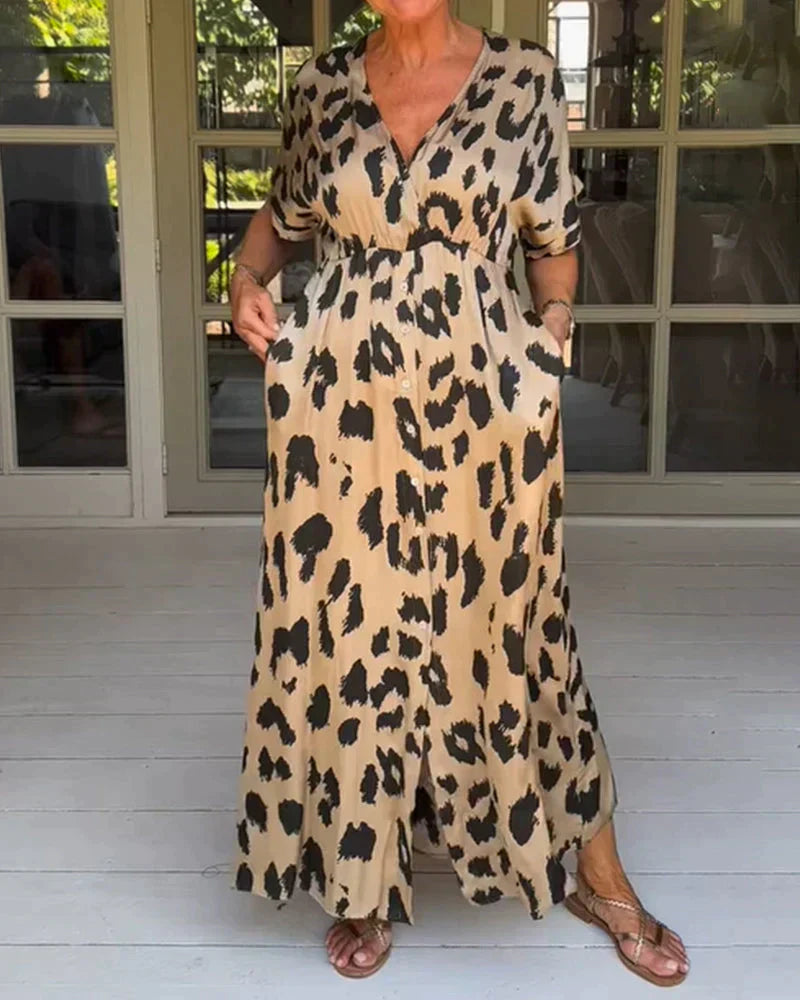 Rachel™ | Leopard Print Maxi Dress