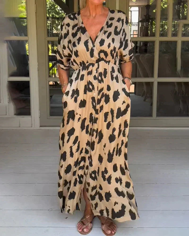 Rachel™ | Leopard Print Maxi Dress