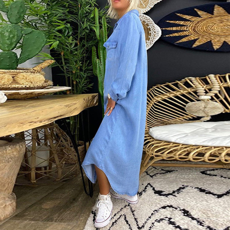 Anzhelie™ | Comfortable Denim Maxi Dress