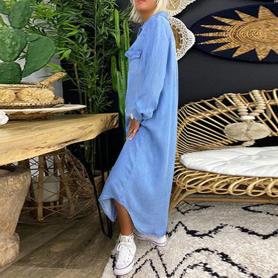 Anzhelie™ | Comfortable Denim Maxi Dress