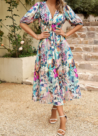 Merlin™ | Flattering Floral Midi Dress
