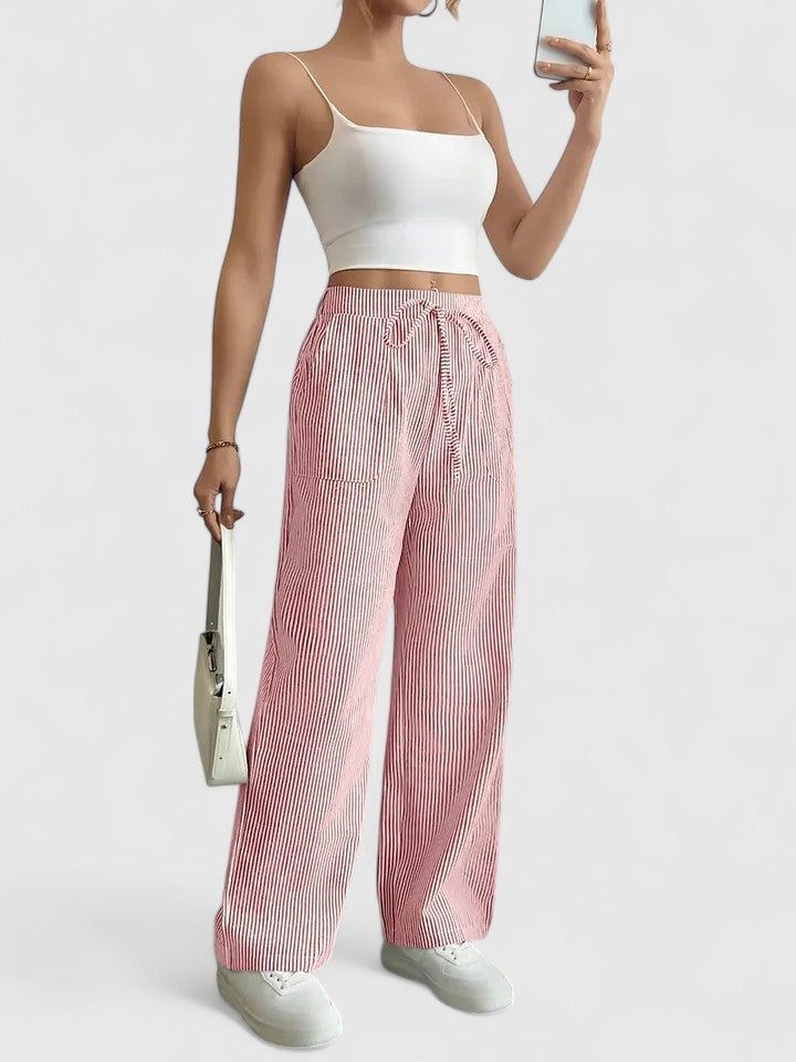 Dominique | Comfortable wide pants with elegant details