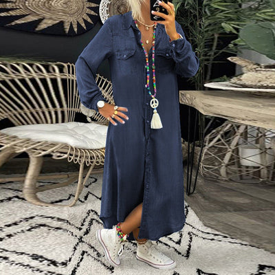 Anzhelie™ | Comfortable Denim Maxi Dress