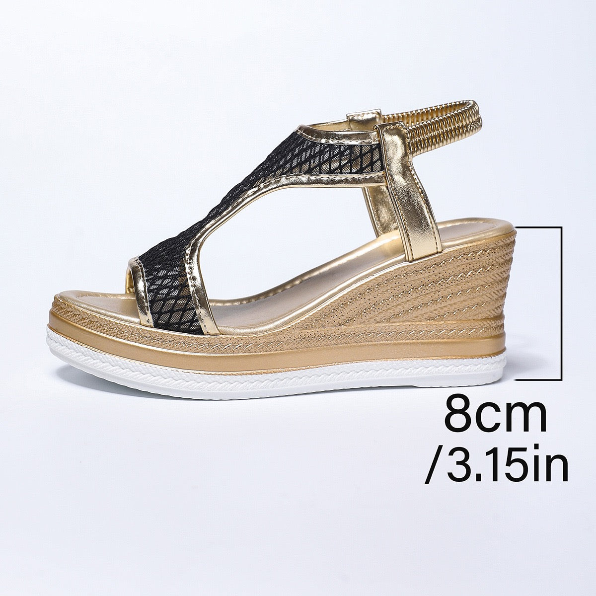 Elegant orthopedic slip-on sandals for women with wedge heel