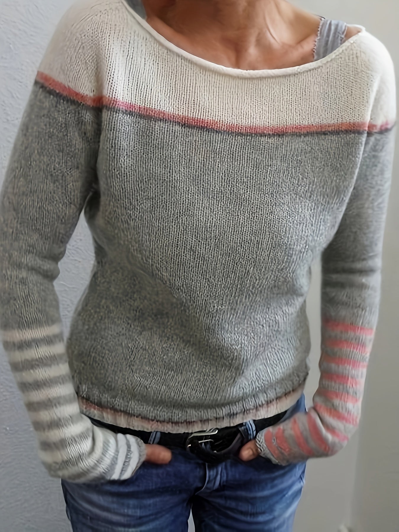 Katharina™ – Long Sleeve Striped Sweater