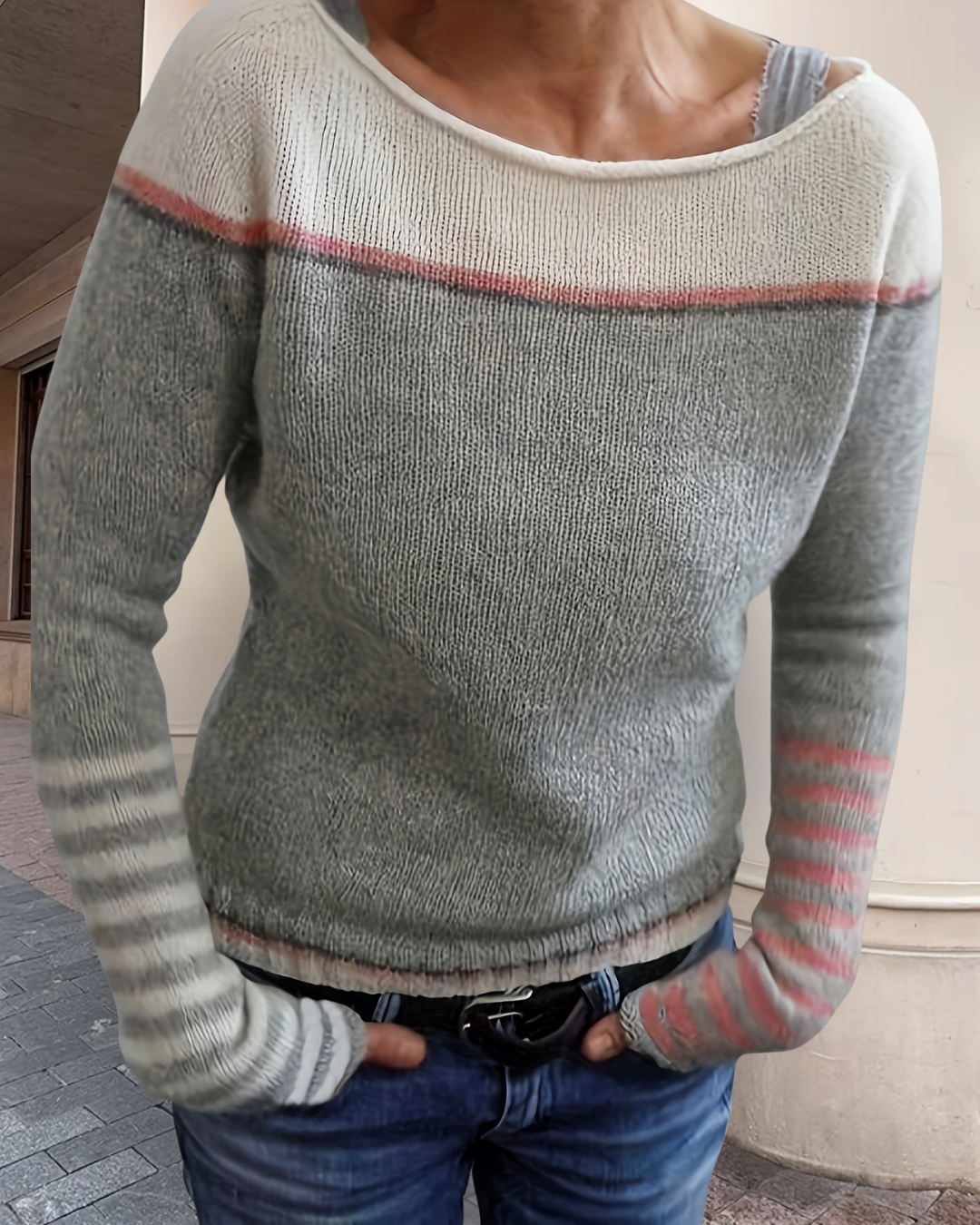 Katharina™ – Long Sleeve Striped Sweater