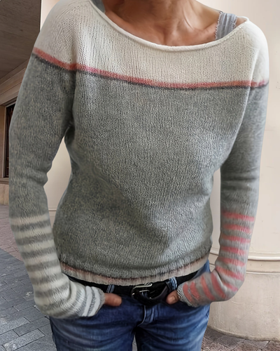 Katharina™ – Long Sleeve Striped Sweater