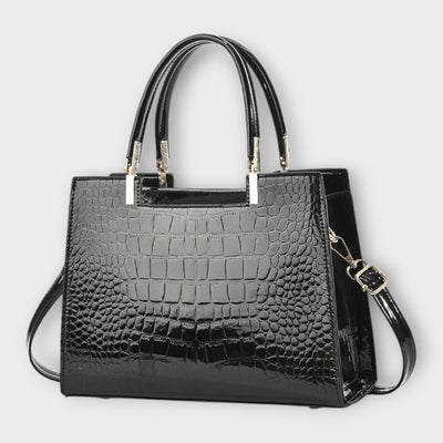 Lublanca - Glossy Crocodile Pattern Handbag