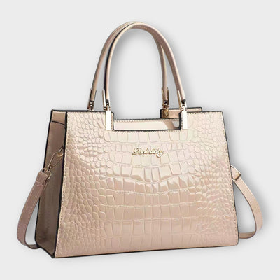 Lublanca - Glossy Crocodile Pattern Handbag