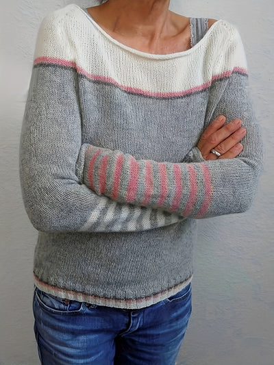 Katharina™ – Long Sleeve Striped Sweater